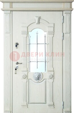 Герметичная входная дверь со стеклом и ковкой с украшением ДСК-64 в Красногорске