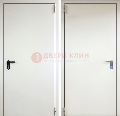Белая железная противопожарная дверь ДТ-16 в Красногорске