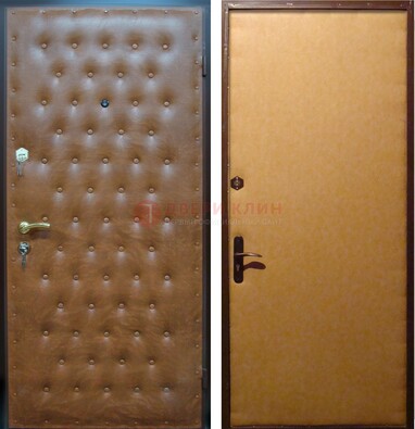 Желтая железная дверь с винилискожей ДВ-2 в Красногорске