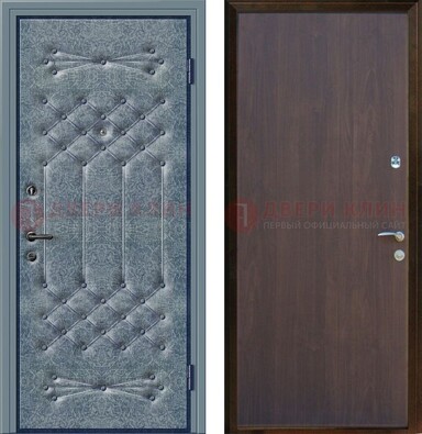 Серая металлическая дверь с винилискожей ДВ-35 в Красногорске