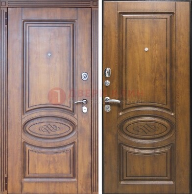 Коричневая металлическая дверь с виноритом ДВТ-10 в Красногорске
