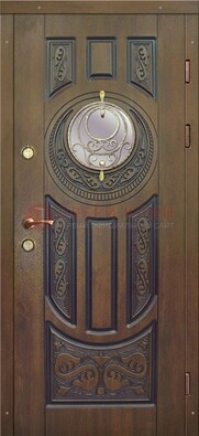 Одностворчатая входная дверь с виноритом и стеклом ДВТ-193 в Красногорске