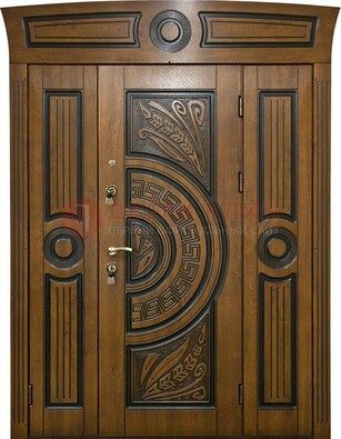 Парадная входная дверь с виноритом и узором ДВТ-194 в Красногорске