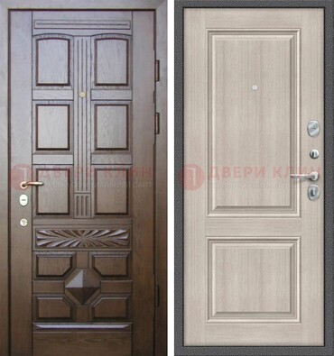 Коричневая металлическая дверь с виноритом ДВТ-223 в Красногорске