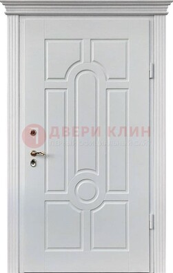 Белая уличная дверь с виноритом для дома ДВТ-247 в Красногорске