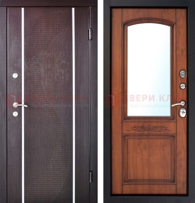 Входная дверь с МДФ и МДФ внутри с зеркалом ДЗ-88 в Красногорске