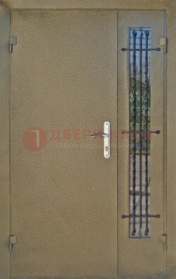 Тамбурная дверь Порошок со стеклом и ковкой ПЛ-20 в Красногорске